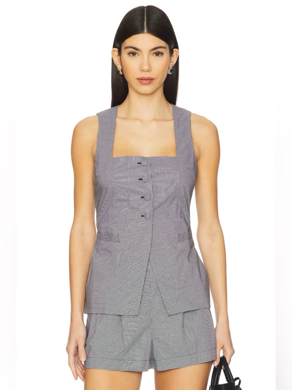 Faithfull x REVOLVE Maya vest & Marielle mini short in black micro gingham